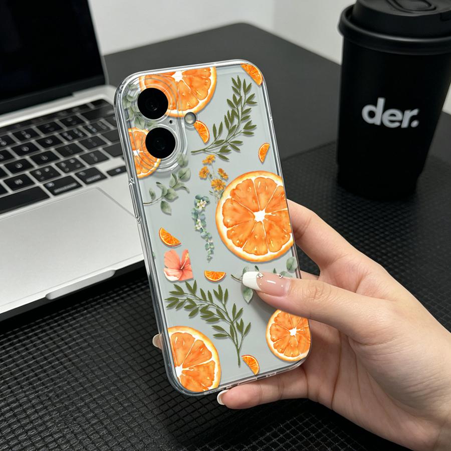 Orange Slice And Leaf Print So - Phone Cases Orange ulasan dan harga
