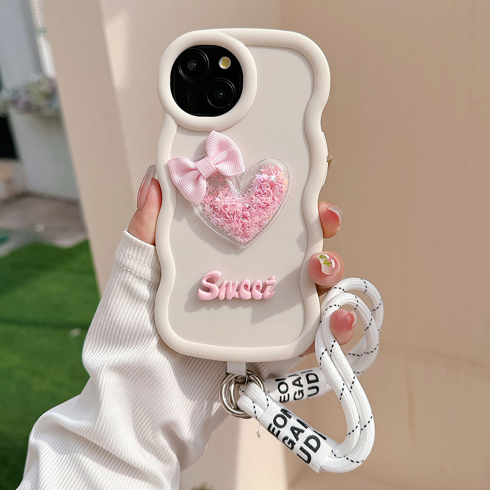 Love Heart Bow Wavy Soft Phone - Phone Cases Ugly ulasan dan harga
