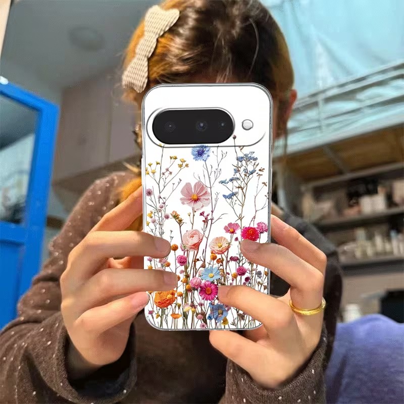 Elegant Flower Pattern Transpa - Phone Cases Google Pixel 10 Pro ulasan dan harga